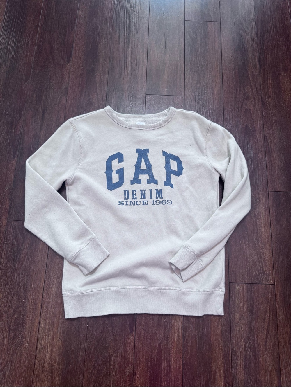 GAP Kids Cream Sweatshirt with Navy Lettering